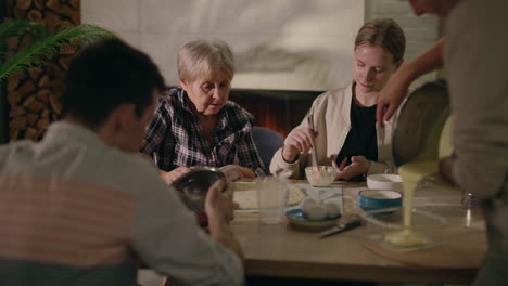 family baking together