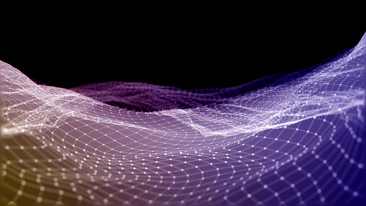 sfondo ondata digitale astratta e particelle quadrate leggere in movimento organico. ondata di particelle e griglia. looped