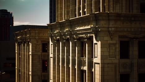 architectural detail of historic skyscrapers