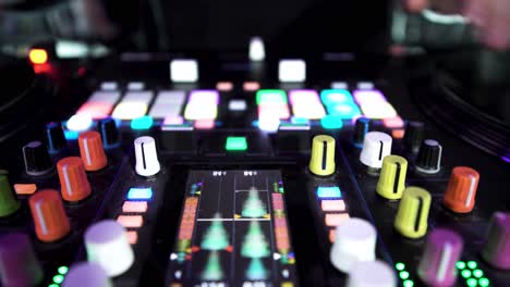 dj performance with turntables and mixer