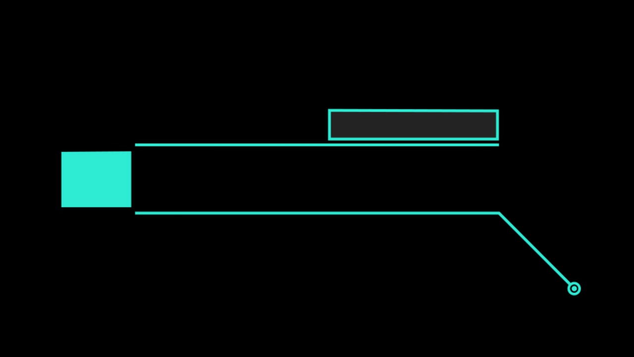 Animated Lower Third Graphic with Turquoise Lines and Boxes