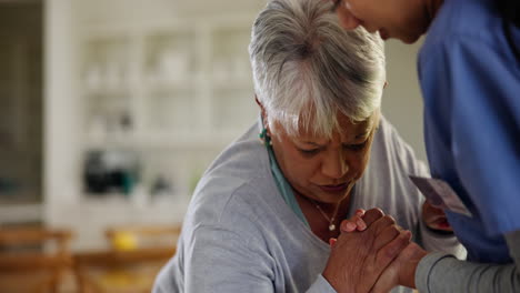 Help,-holding-hands-and-a-senior-woman