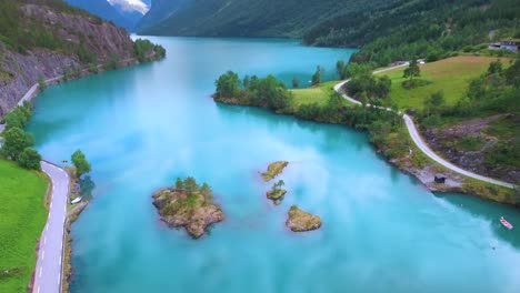 lovatnet lake beautiful nature norway.