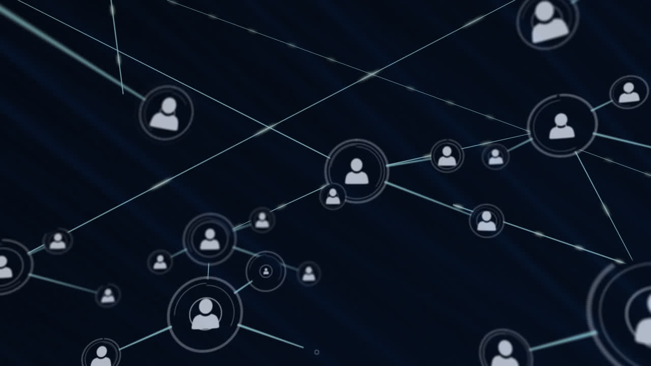 animación de la red de conexiones con iconos