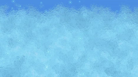 animation of snow and frost on blue background