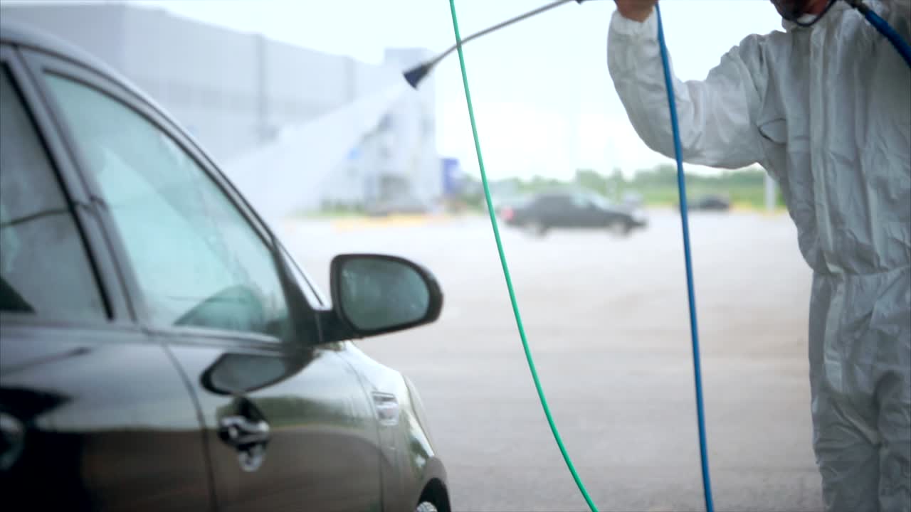 진행 중인 자동차 세탁