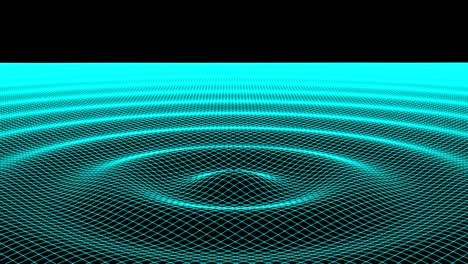 the grid of a drop and rippled surface. 3d illustration.