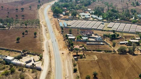 aerial view of rural kenya- loitokitok sub urbs of nairobi, kenya