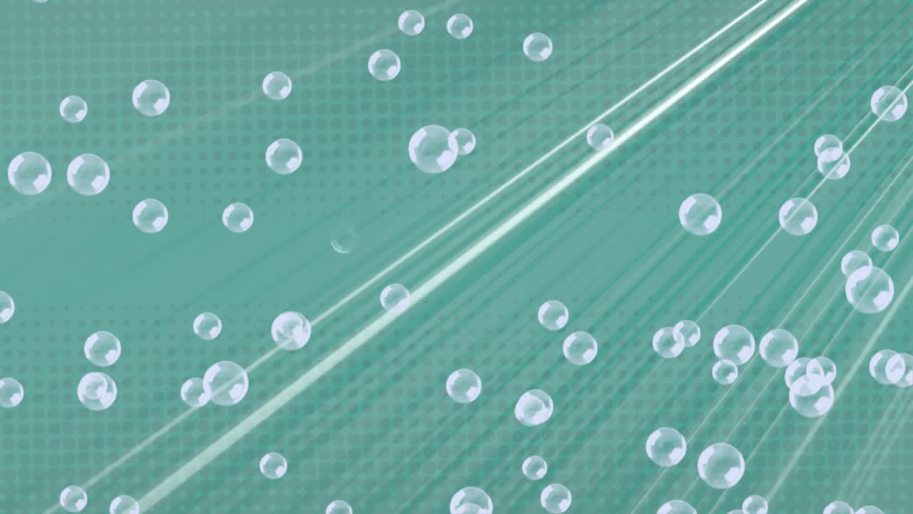 스트라이프 위에 떠다니는 거품의 애니메이션은 끊임없는 루프에서 최면 운동으로 움직입니다.