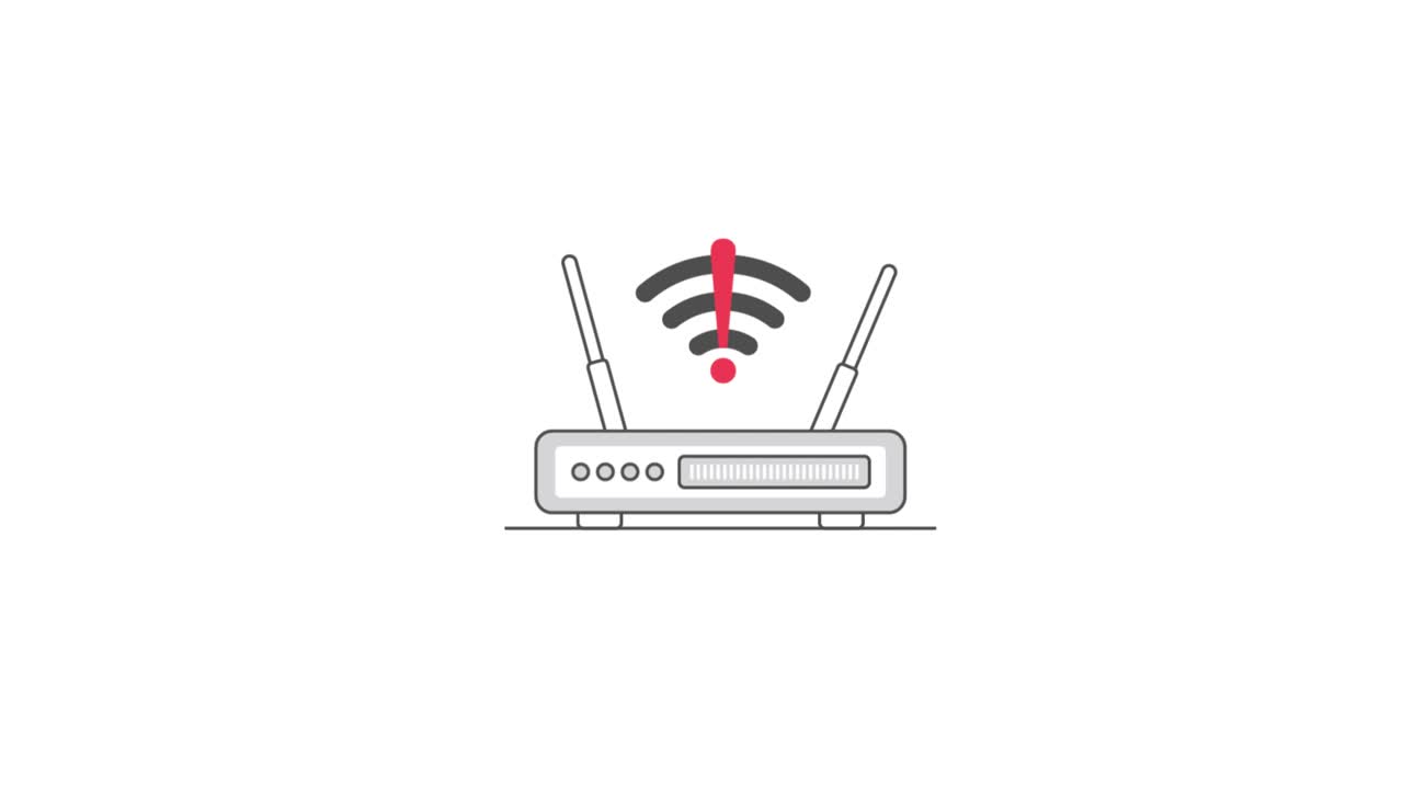 Router Wi-Fi Animato Che Mostra Errore di Connessione a Internet