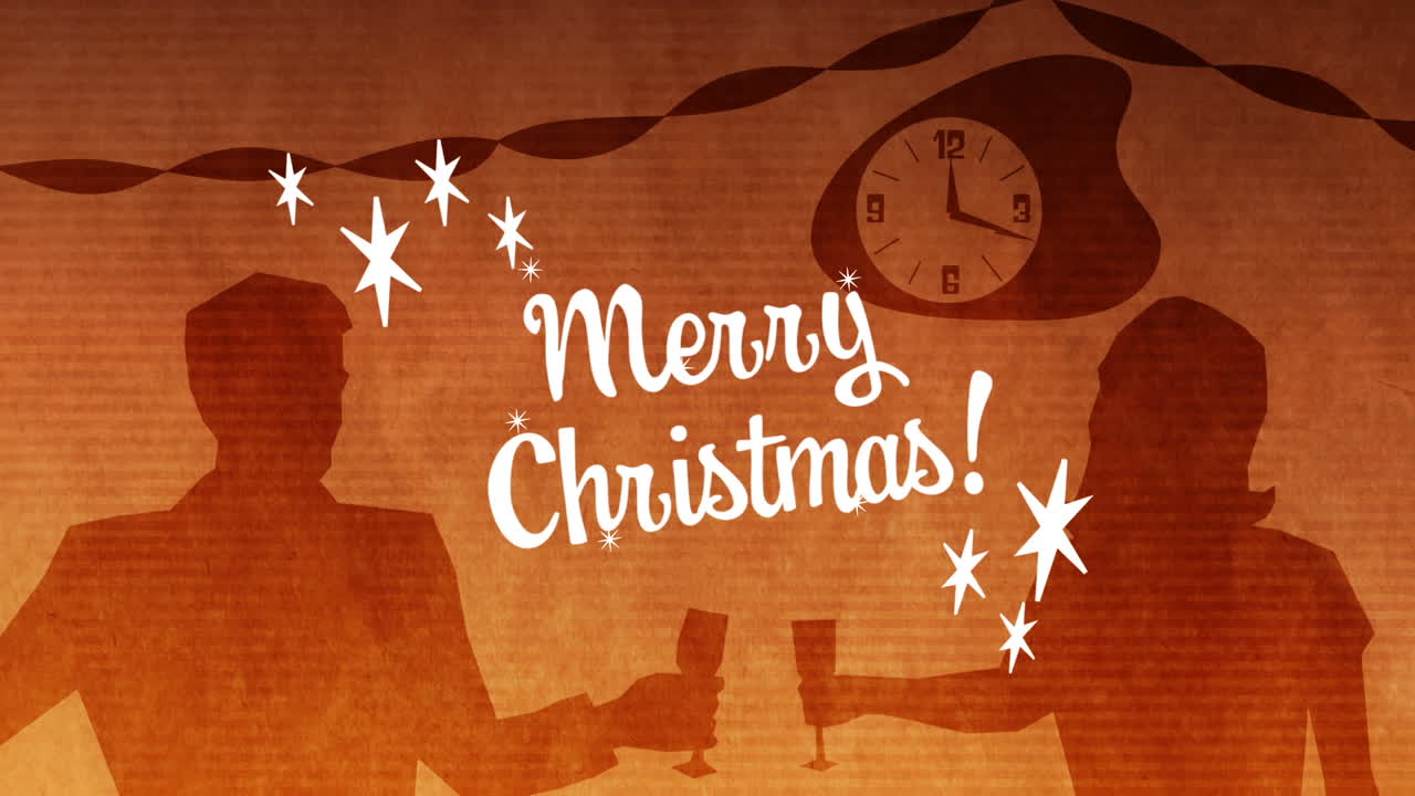 시계에 맞서 크리스마스 축하하고 커플 4k를  ⁇ 기