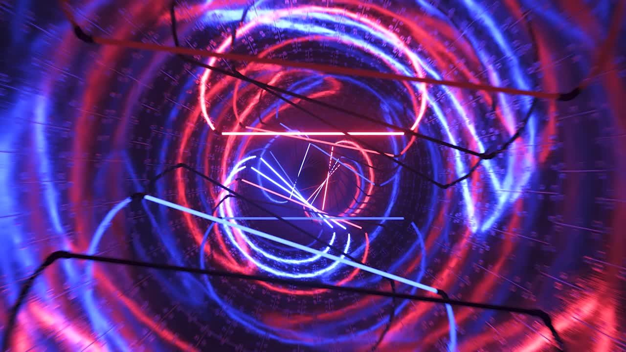 visualización abstracta del túnel de neón