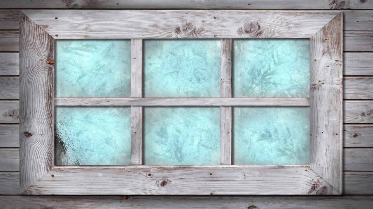 transición de heladas y hielo en la ventana de la casa