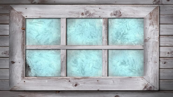 Frost and ice transition on house window