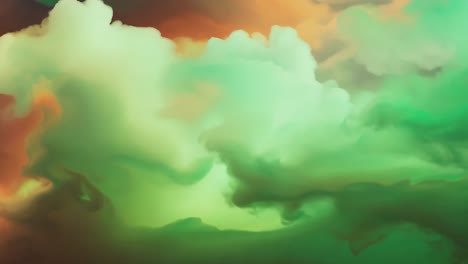 abstract green and orange clouds