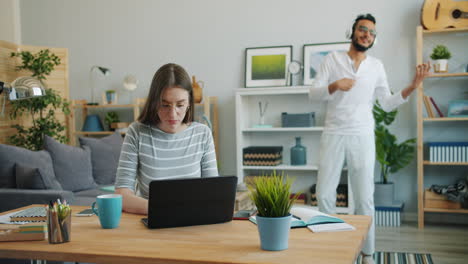 couple enjoying different activities in the home