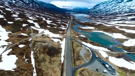 aerial footage beautiful nature norway.