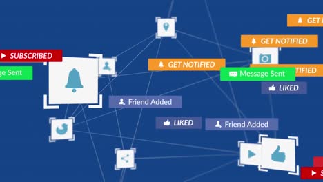 Animation-Von-Social-Media-Texten-Auf-Bannern-Mit-Digitalen-Symbolen-Auf-Blauem-Hintergrund