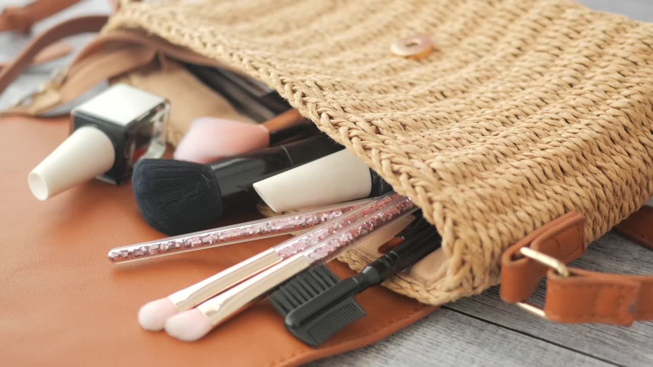 Makeup and Cosmetics in a Handbag
