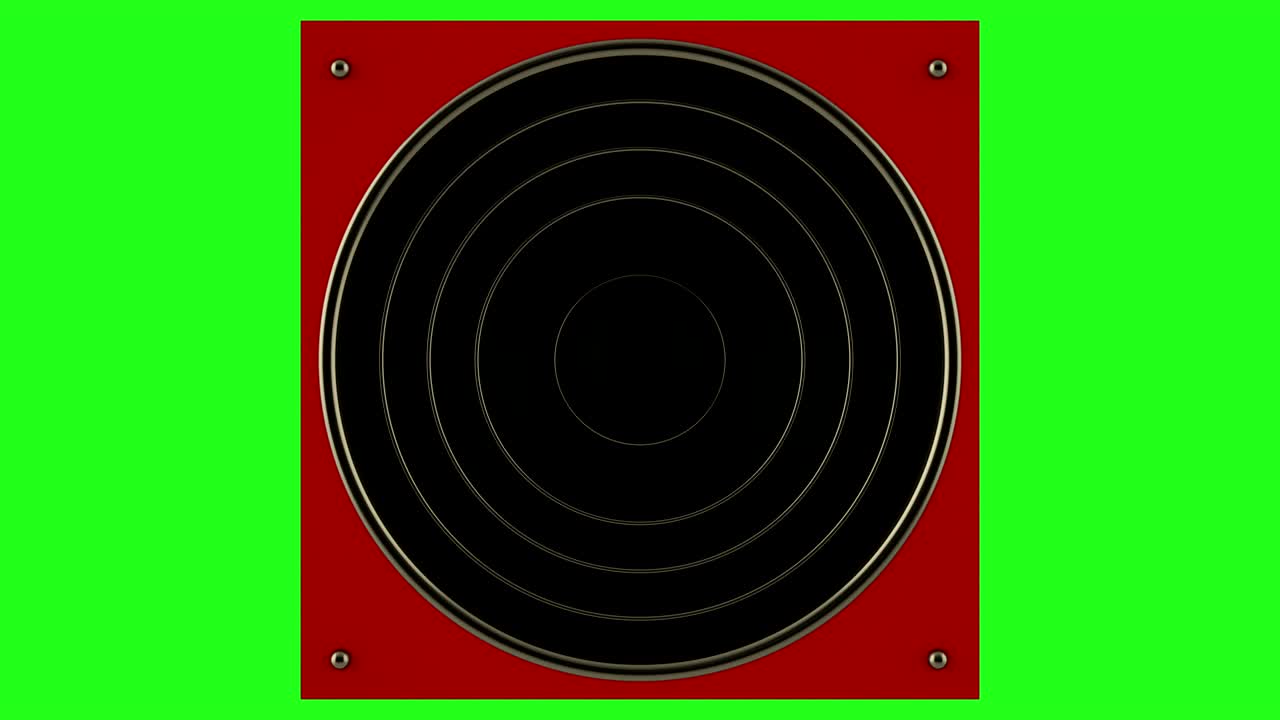 animación 3d de un altavoz en una pantalla verde. en bucle.