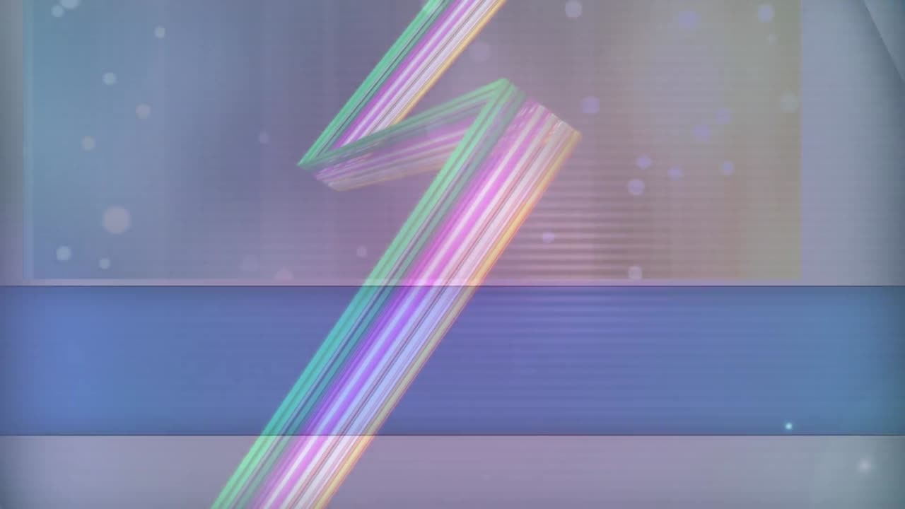 파란색 배경에 대한 빛의 흔적과 빛의 반점의 디지털 애니메이션