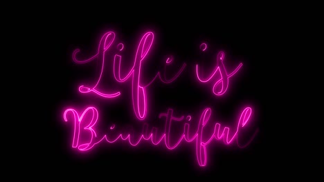 neon animation seamless life is beautiful. 4k video background.