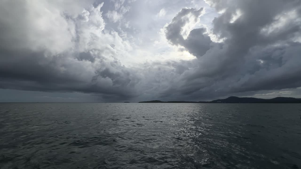 POV shot of a boat near coastguard area. Speed water racing.