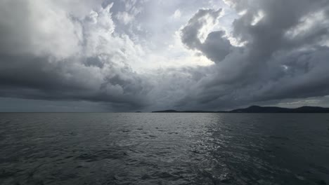 pov shot of a boat near coastguard area. speed water racing.