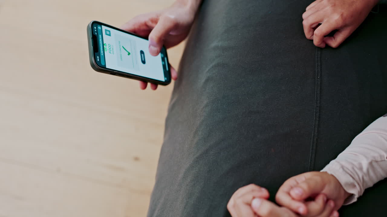 entrega de comida, pantalla de teléfono