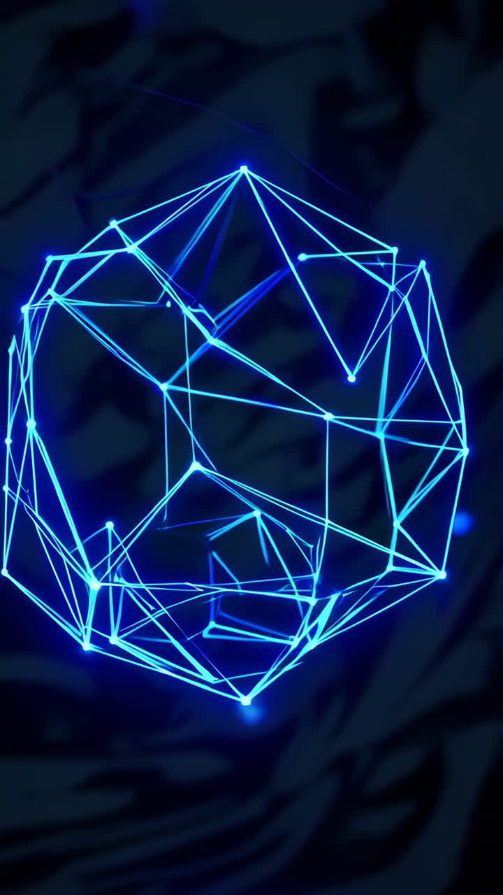 Abstract Blue Wireframe Network Structure