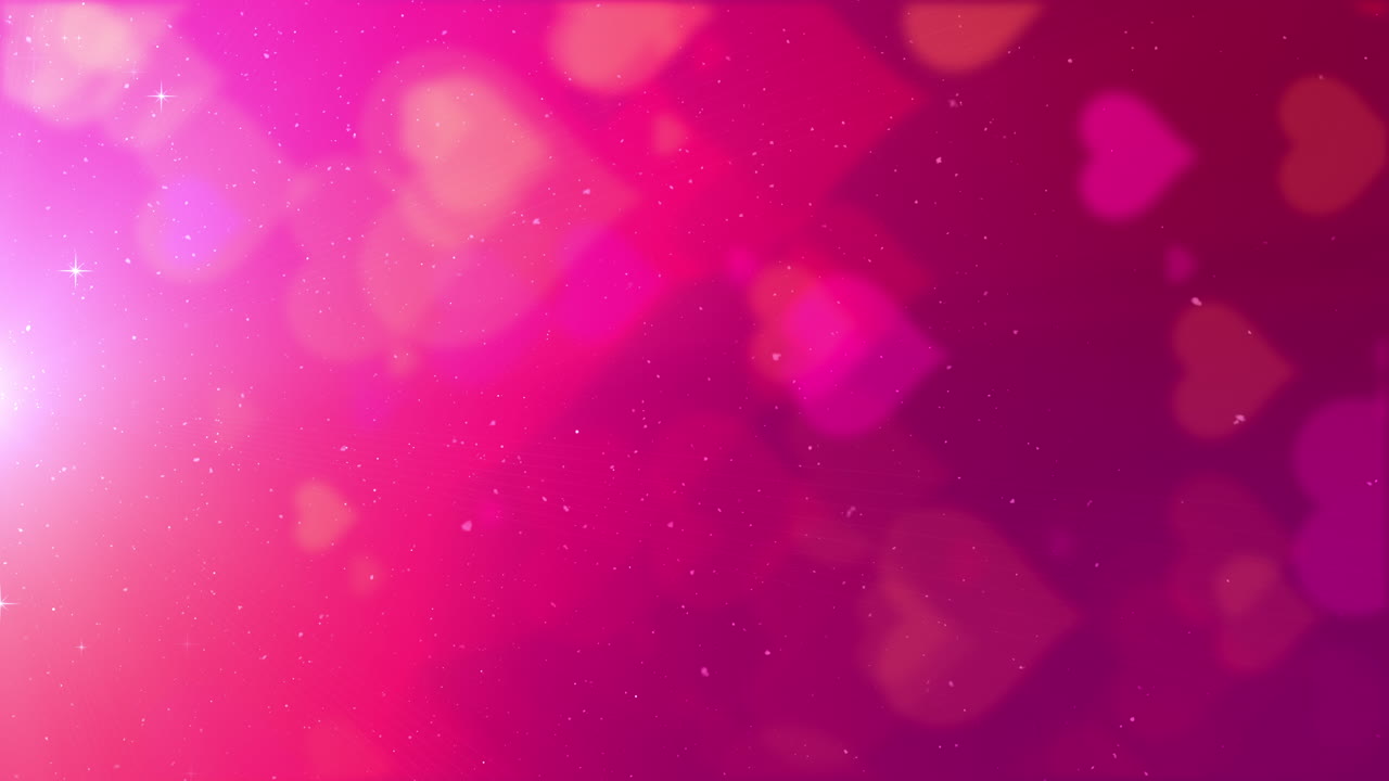 formato vertical: tema de decoración feliz de san valentín con corazones flotantes desenfocados y animación de fondo de bucle de partículas