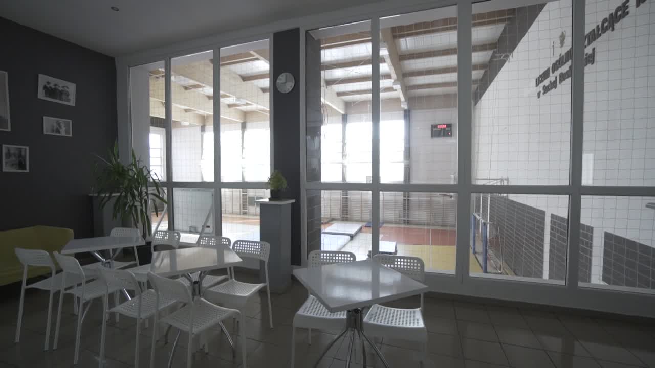 a small coffee room in school