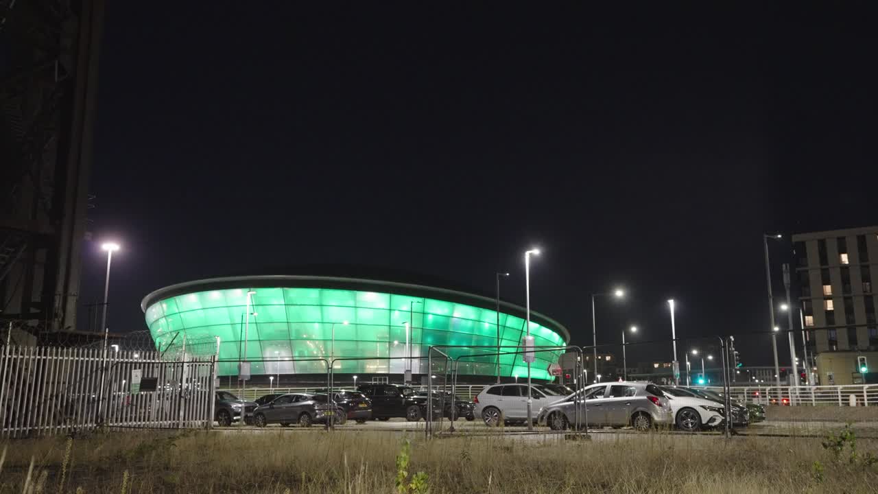 Vehicle parking, barren wasteland, exhibition centre, Scotland