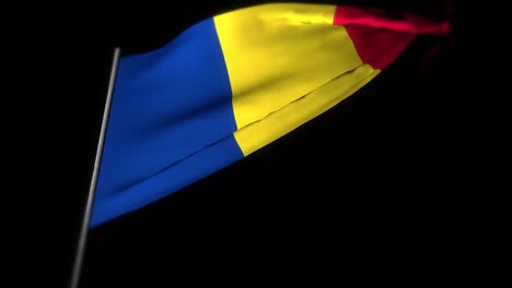 romania flag , realistic 3d animation of waving flag . romania flag waving in the wind. national flag of romania. flag seamless loop animation. 4k high quality, 3d render.