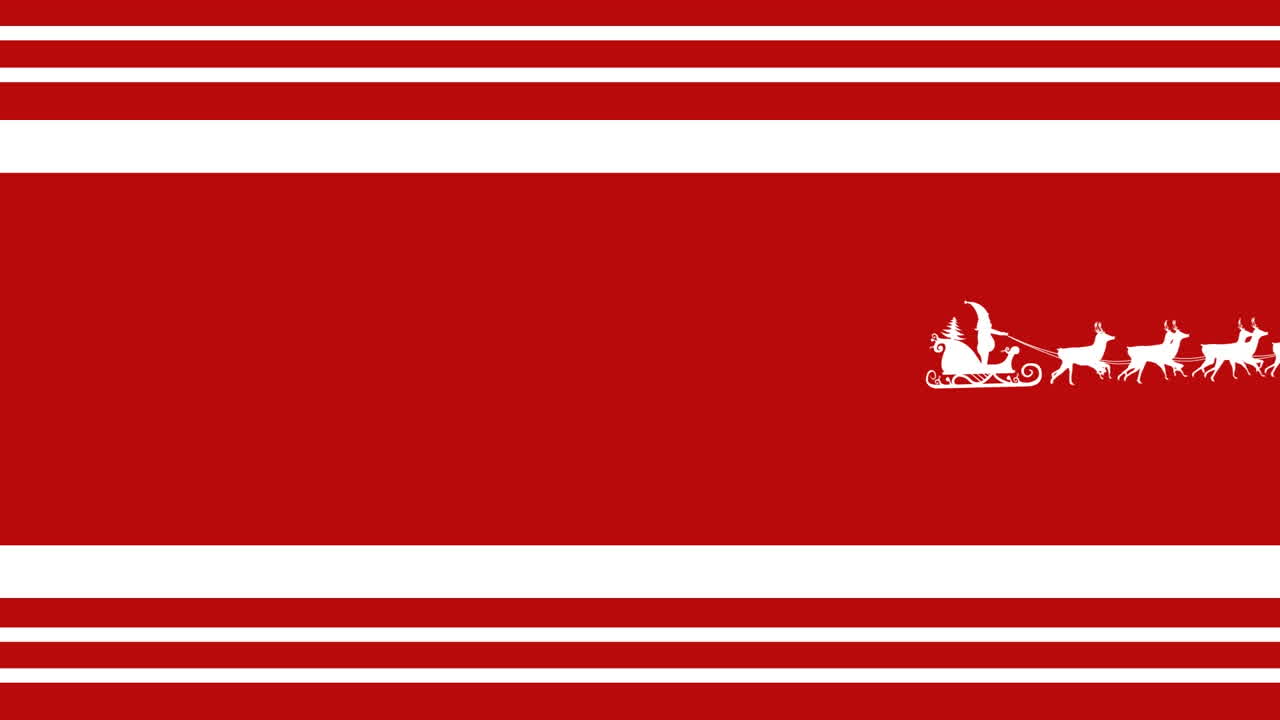 애니메이션 산타클로스가 빨간 줄무 ⁇  크리스마스 배경에 움직이는 사 ⁇ 과 함께  ⁇ 매를 타고