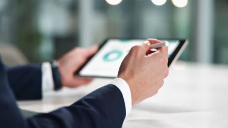 businessman using tablet with stylus