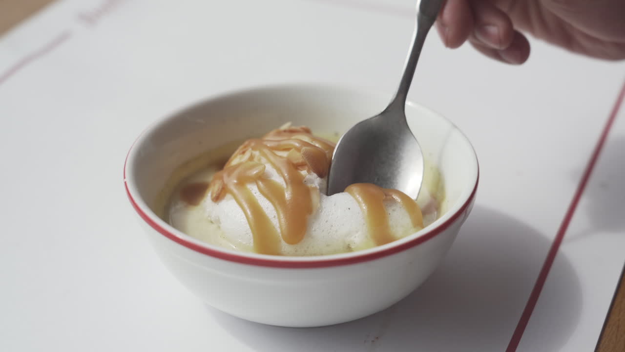 French Traditional Dessert &ldquo;Ile Flottante&rdquo; Island of meringue floating in vanilla sauce