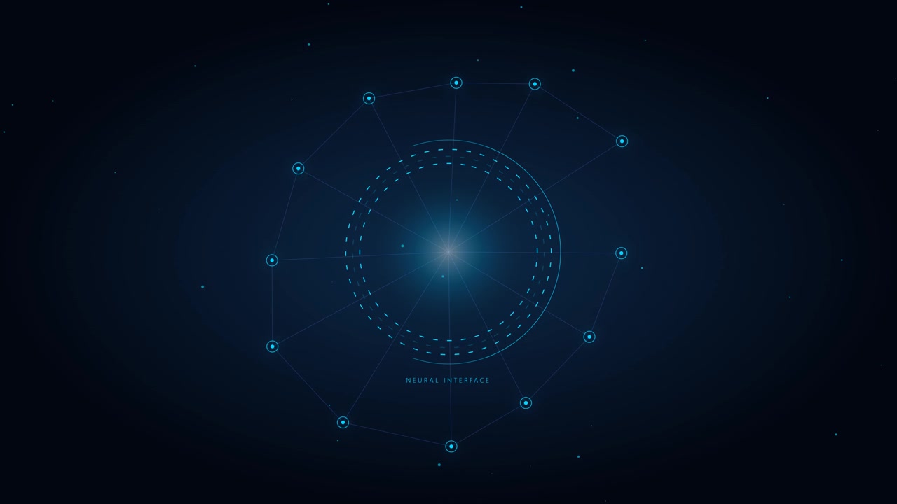 Futuristic Neural Interface Digital HUD Graphic Animation