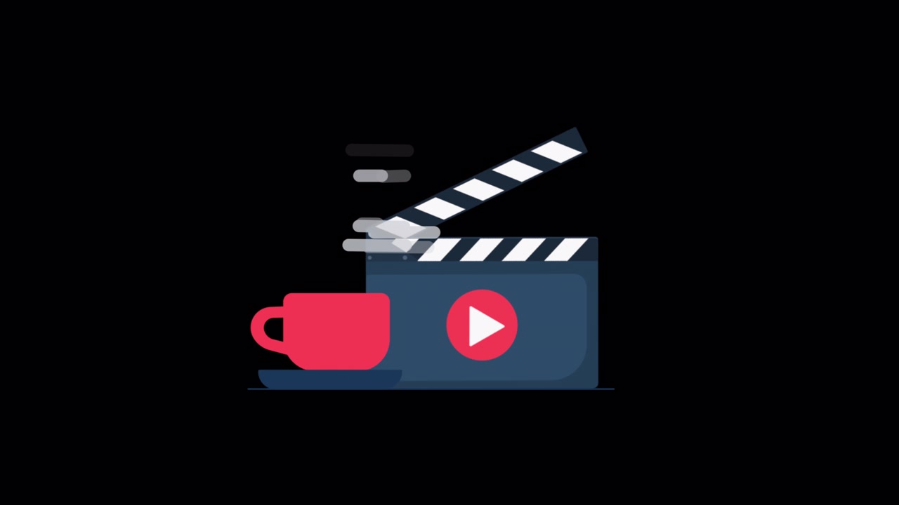 Animated Clapperboard and Coffee Cup Icon