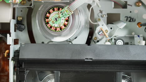 inside of a vintage vcr