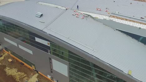 airport construction site with workers