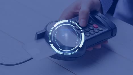 animación del escaneo de alcance sobre el terminal de pago