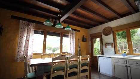 Nice-wooden-kitchen-in-rustic-residential-house-with-yellow-walls