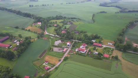 Countryside-aerial-shot-on-a-cloudy-day