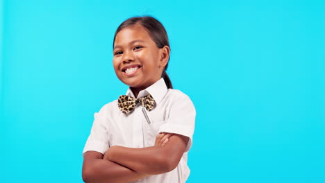 Bow-tie,-and-an-indian-girl-child-arms-crossed