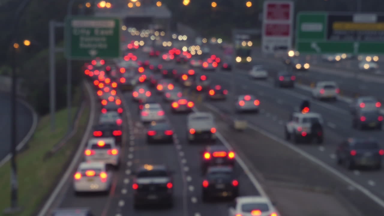 Sydney Australia peak hour traffic time lapse shot in 4k high resolution out of focus