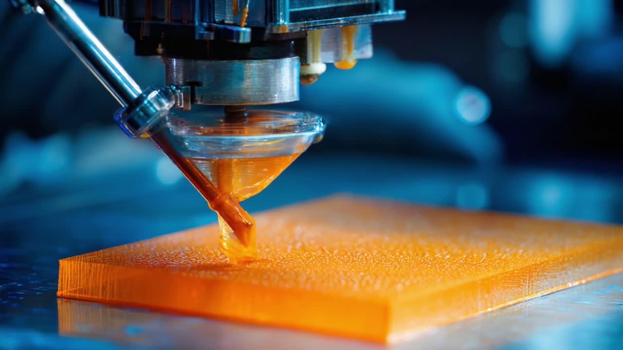 Advanced Additive Manufacturing Process Utilizing Resin in 3D Printing Technology, Showcasing Precision and Innovation in Layered Fabrication Techniques