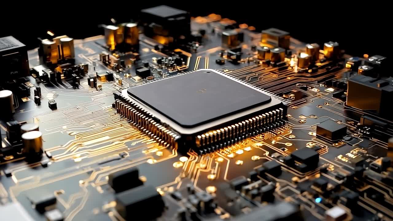 un primer plano de una placa base de computadora con un chip en ella