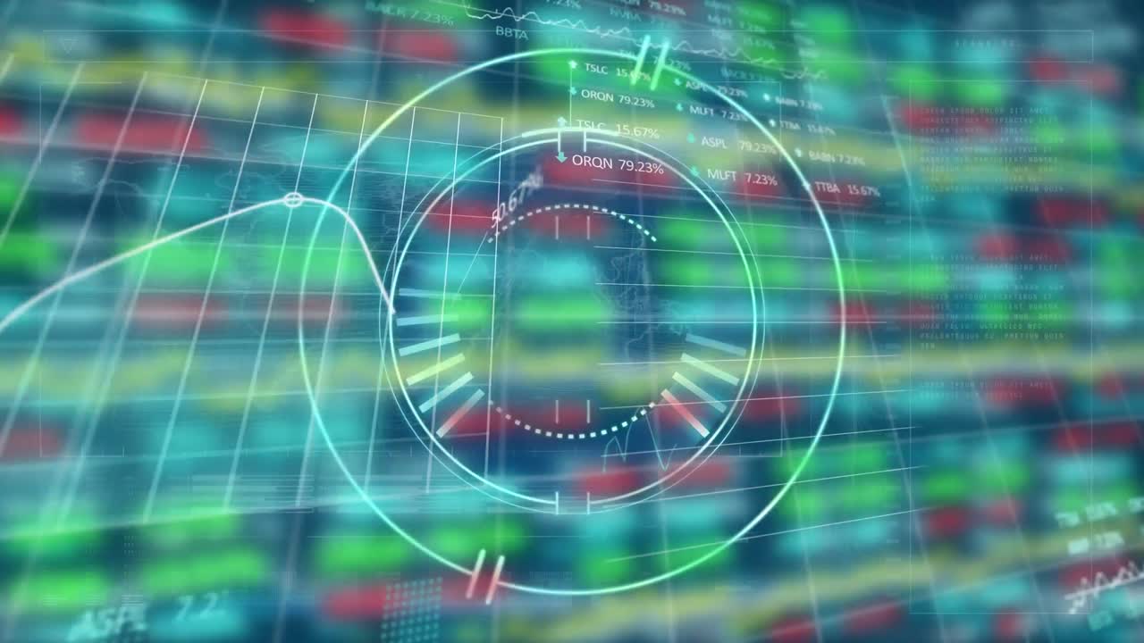 Animation of data processing over scope scanning