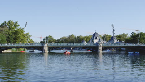 lake in budapest hungary floating boats